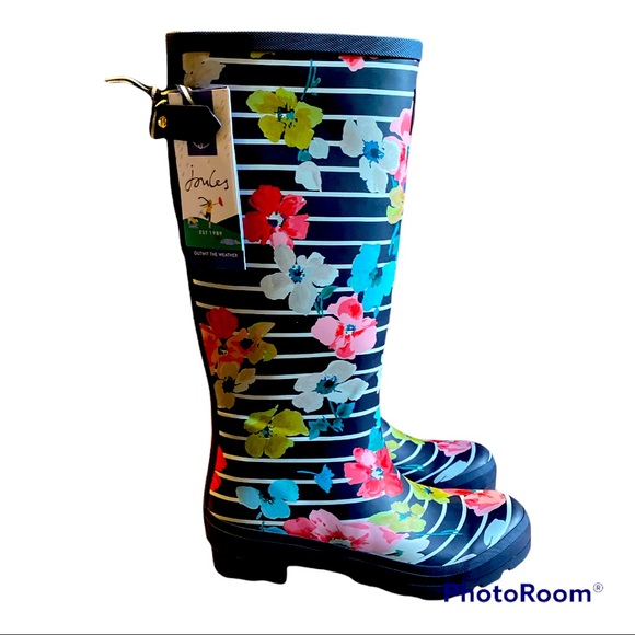 Joules Shoes - NWT JOULES "flowers "print knee high rain boots sz7